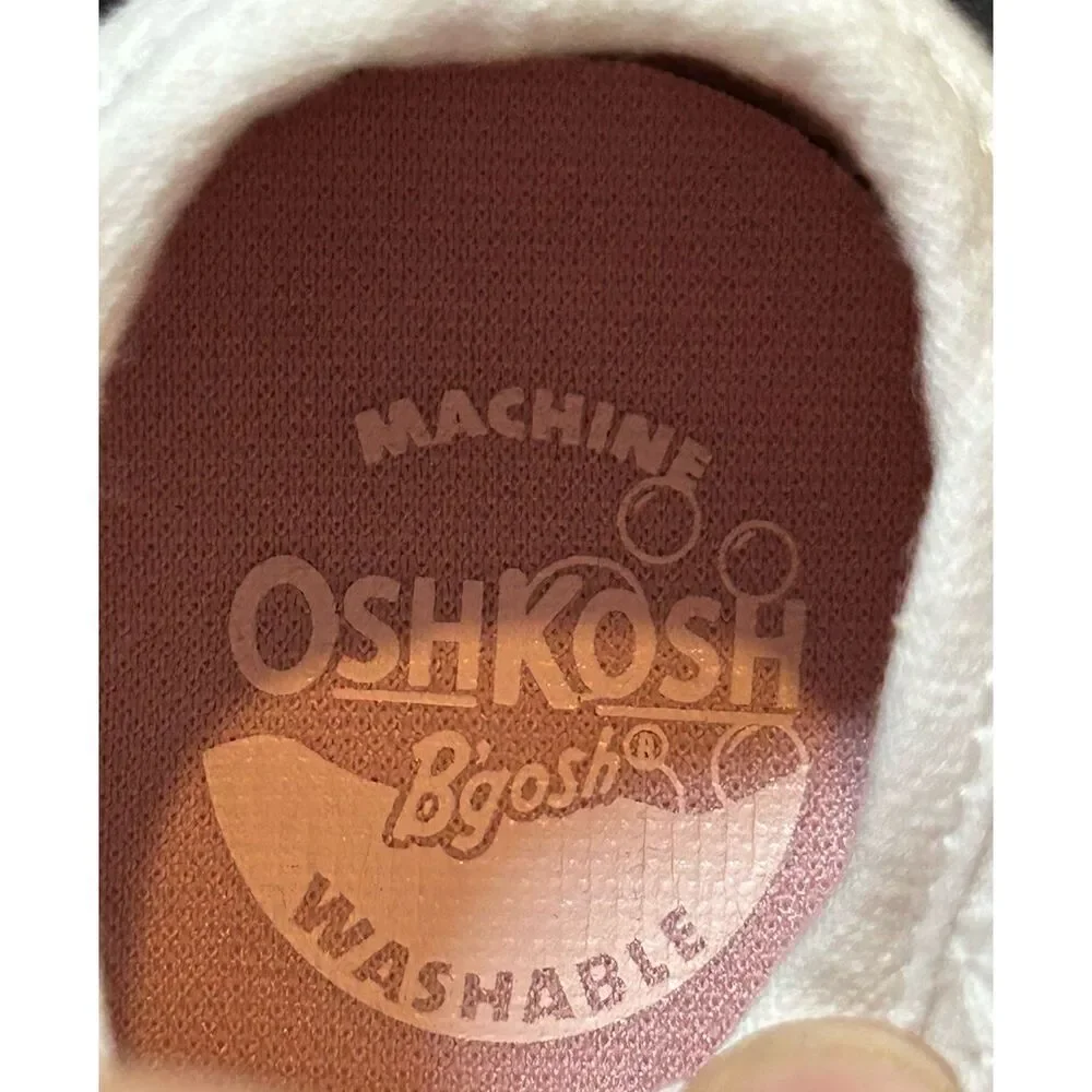 Osh Kosh BGosh White Eyelet Toddler Size 5M Sneakers Shoes White Bow